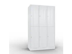 lockerkast 1950x1150x640mm 3x2 vakken romp RAL7035 front RAL7035