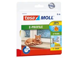Tochtstrip Tesa Moll 05463 E profiel 9mmx6m wit - 1