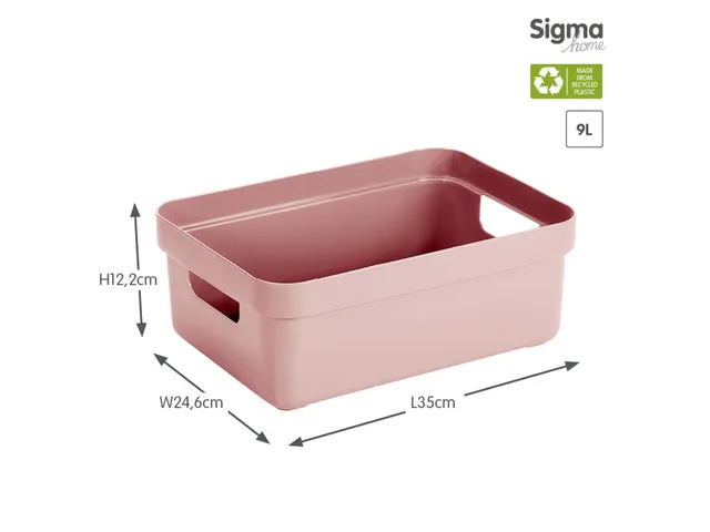 Sigma Home opbergbox 9L roze - 35x24,6x12,2cm
