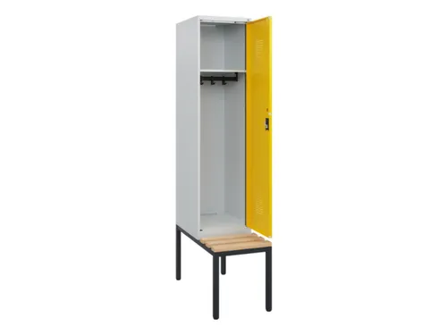 locker met bank,HxBxD 1950x400x815mm,1vak,vak B 400mm,cilinderslot