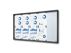 Vergrendelbaar notitiebord Indoor Slim 10xA4 Schuifdeuren Antraciet