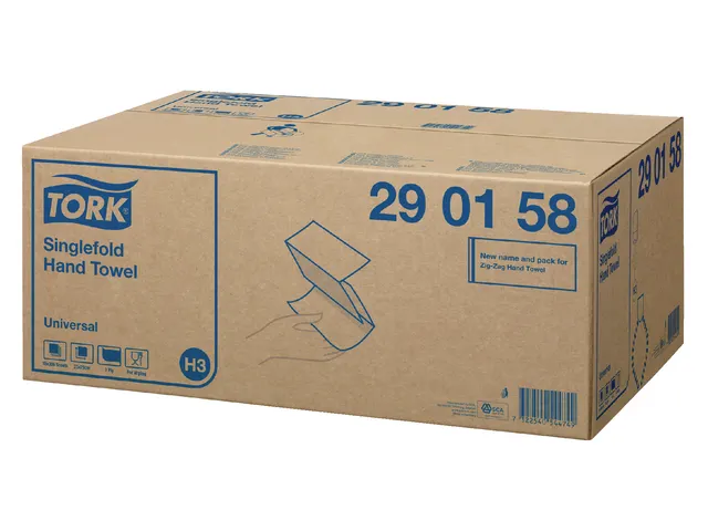Handdoek Tork Zigzag 1-laags Universal Wit 290158 15x266 Stuks