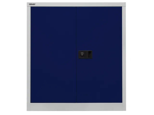 Armoire portes battantes 1000x914x400mm 1 tablette acier gris/bleu
