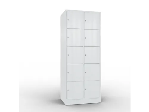lockerkast 1950x770x640mm 2x5 vakken RAL7035 front RAL7035 sokkel