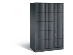 lockerkast cil.slot 1950x1150x640mm 3x5 vakken RAL7021 front RAL7021