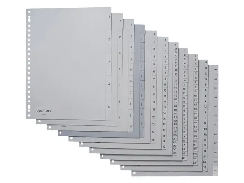 Tabbladen Quantore A4 23-Gaats 1-7 Genummerd Grijs Pp