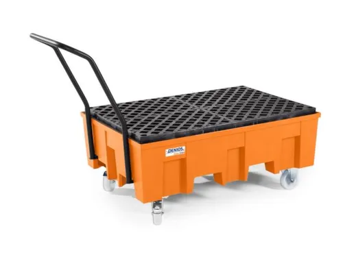 verrijdbare PE-opvangbak,v. 2x200l vat,opvangvol. 220l