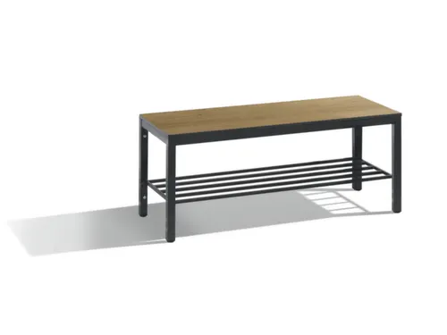 omkleedbank,HxLxD 438x1000x353mm,HPL eiken-sereno,frame staal RAL7021