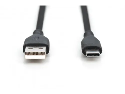 USB-C siliconen oplaadkabel USB-A USB-C 0,5m USB 2.0 60W zwart