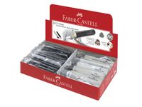 gum driekantig Faber-Castell zwart/wit display a 24 stuks