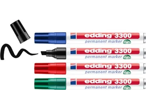permanent marker E-3300 assorti kleuren, blister van 4 stuks