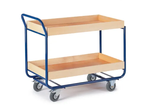 tafelwagen,draagverm. 150kg,2xhouten kist,laadvl. LxB 775x475mm
