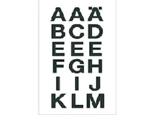 Etiket Herma 4135 20x20mm Letters A-Z Zwart op Transparant 36 stuks