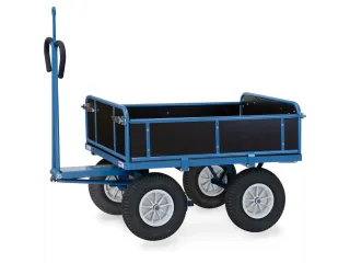 Handtrekwagen 6454PZ 750kg 1140x740mm hout polyurethaan trekoog - 1