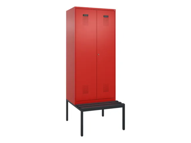 locker met bank,voor scheiding van kleding,HxBxD 2120x800x815mm,2vak