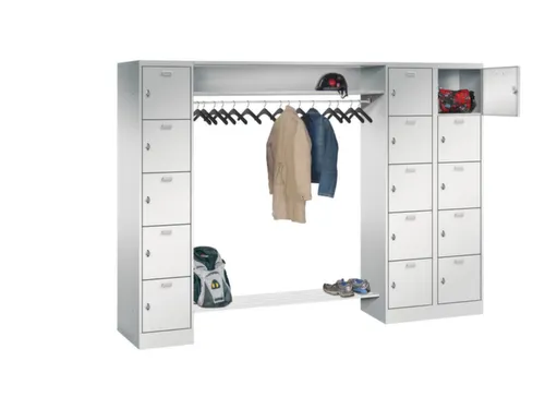 personeelsgarderobe draaigr. 1950x2550x500mm 3x5 vakken 400mm RAL7035