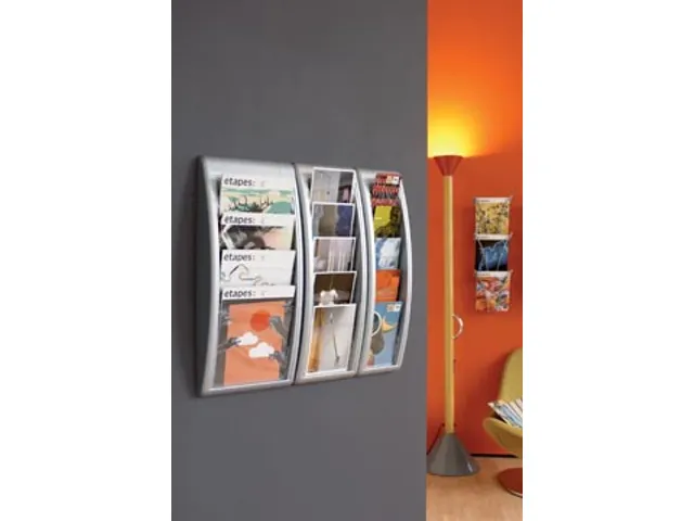 Présentoir brochures Mural Paperflow A5 Argent