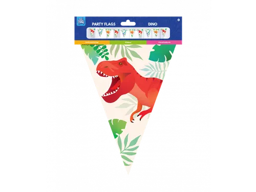Vlaggenlijn 10 meter Party Flags foil Dino