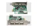 4-poort PCI Express Low Profile High Speed USB-kaart