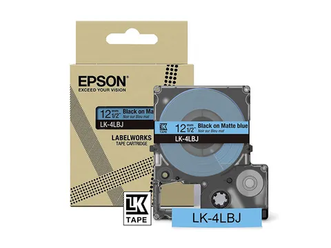 C53S672080 Epson 12mm blauw zwart LK4LBJ lettertape mat 8m