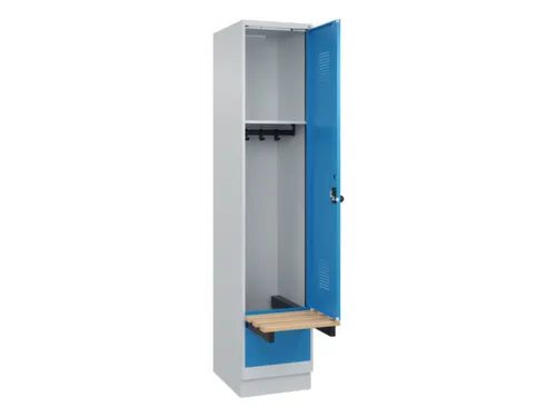 locker met bank,HxBxD 1950x400x815mm,1vak,vak B 400mm,draaigrendel