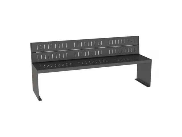 parkbank,B 1800mm,staal-zitting RAL5010,zitting H 450mm