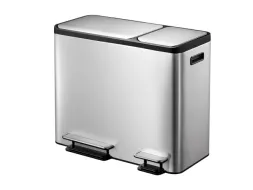 Ecocasa Recycler Pedaalemmer 30+15 Liter mat RVS