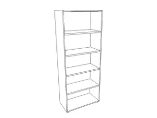 kantoorstelling HxBxD 2140x860x450mm 5 OH 4xhouten vloer aluminium - 1