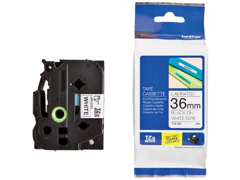Labeltape Brother P-touch TZe-261 standaard 36mm zwart op wit