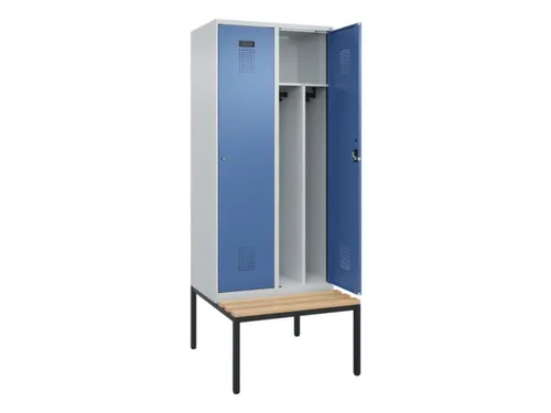 locker met bank,voor scheiding van kleding,HxBxD 2120x800x815mm,2vak