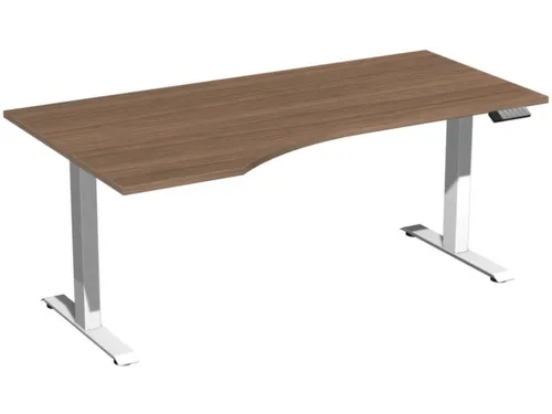 In hoogte verstelbaar bureau in vrije vorm,HxBxD 630-1280x1800x1000mm