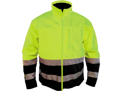 M-Wear 1300 softshell jas Fluo Geel Marine Blauw Maat S