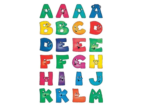 Etiket Herma 4194 28mm Letters met gezichten A-Z 48 stuks