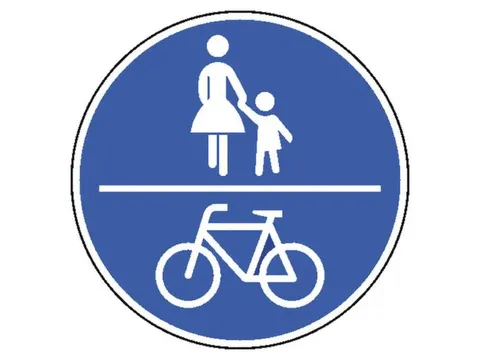 verkeersbord,gemeenschappelijk voet-/fietspad,conform StVO,aluminium