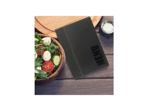 Menukaart Securit Trendy A5 2 tas zwart lederlook