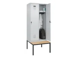 locker met bank,HxBxD 2120x800x815mm,2vak,vak B 400mm,draaigrendel