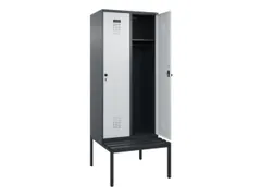 locker met bank,HxBxD 2120x800x815mm,2vak,vak B 400mm,draaigrendel