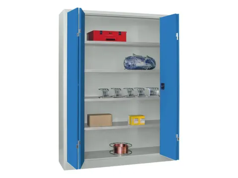 Vouwdeurkast 1950x1500x400mm 4legborden Verzinkt Ral7035 Front Ral5012