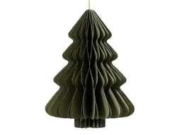 Decoris 3D papier hanger Kerstboom 15cm Groen