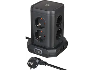 Brennenstuhl Stekkerdoos Toren 8-voudig met 2x USB-A 1x USB-C Zwart - 1