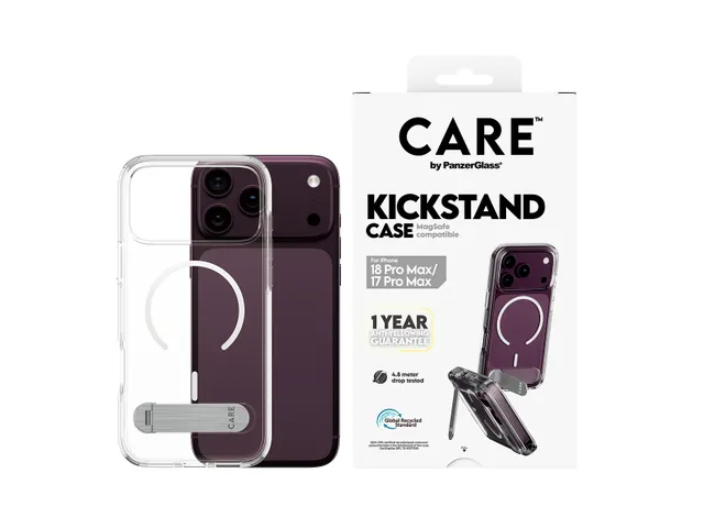 PanzerGlass CARE by Kickstand Case Transparent w. White MagSafe