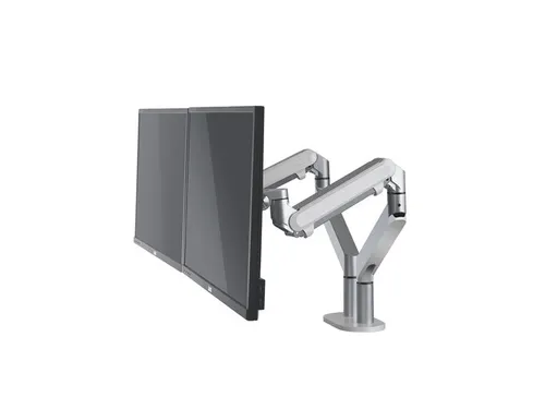 Jamy multifunctionele dubbele monitorarm metaal zilvergrijs