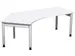 Bureau d’angle 680-820x2166x1130mm retour à gauche blanc/argenté