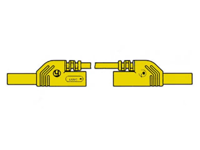 Spuitgegoten meetsnoer met contactbeveiliging 4mm 25cm geel