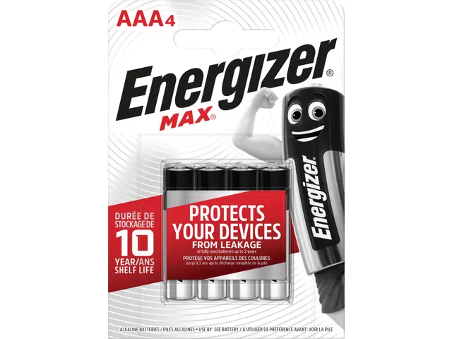 batterijen Max AAA, blister van 4 stuks
