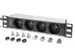 10 inch stekkerdoos met aluminium profiel, 4-voudige CEE 7/5 stopconta