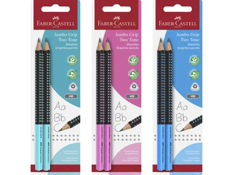 Potloodset Faber-Castell 2st. Jumbo met grip in blister.Hardheid B.