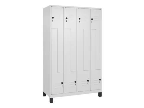 Z-garderobekast,HxBxD 1950x1200x500mm,vak B 150/300mm,draaigrendel
