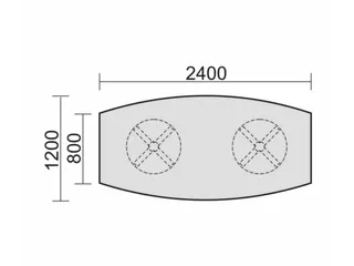 vergadertafel,HxBxD 720x2400x800mm,vatvormig - 3