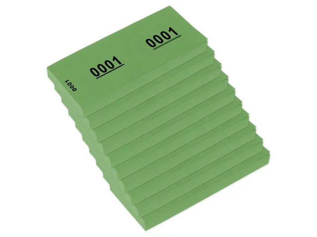 Bloc numéros Kangaro de 1 à 1000 vert 42x105mm